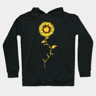 second grade sunflower apple sunflower geek computer Hoodie